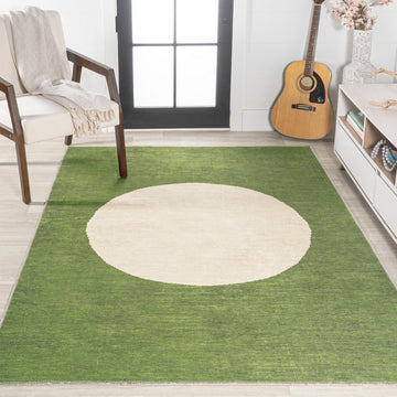 Cirkel Minimalist Geometric Dot Machine-washable Area Rug